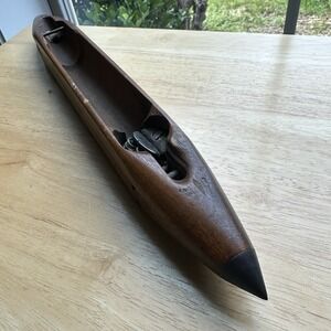 VTG Wooden Textile Mill Boat Shuttle 16 Inch Sewing‎ Spindle Loom Weaving Bobbin